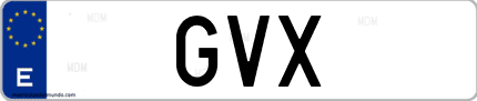 Matrícula de España GVX