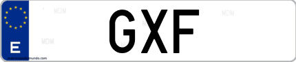 Matrícula de España GXF