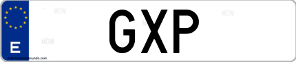 Matrícula de España GXP