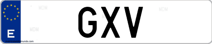 Matrícula de España GXV