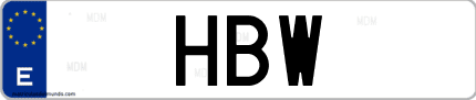 Matrícula de España HBW