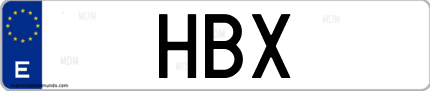 Matrícula de España HBX