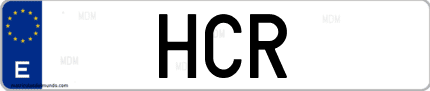 Matrícula de España HCR