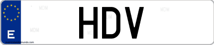 Matrícula de España HDV