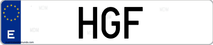 Matrícula de España HGF