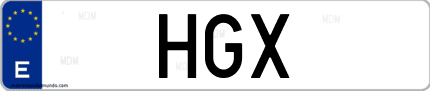 Matrícula de España HGX