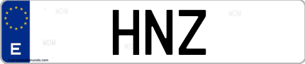 Matrícula de España HNZ