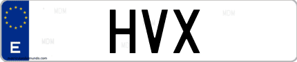 Matrícula de España HVX