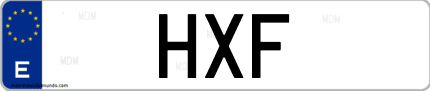 Matrícula de España HXF
