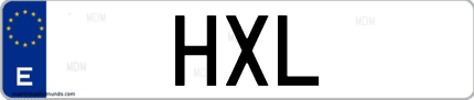 Matrícula de España HXL