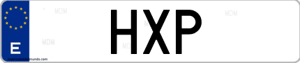 Matrícula de España HXP