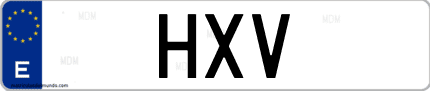 Matrícula de España HXV