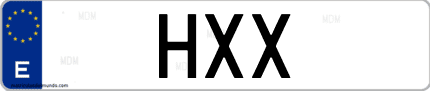 Matrícula de España HXX