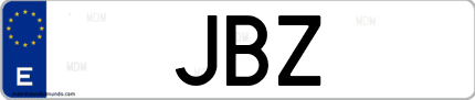 Matrícula de España JBZ