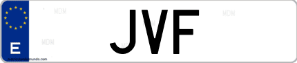 Matrícula de España JVF