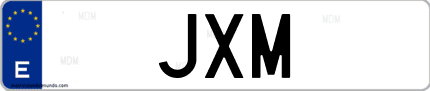 Matrícula de España JXM