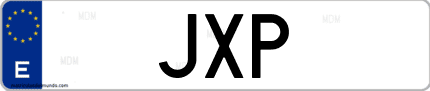 Matrícula de España JXP