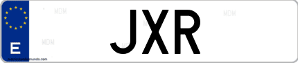 Matrícula de España JXR