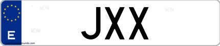Matrícula de España JXX