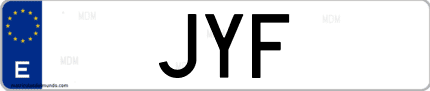 Matrícula de España JYF