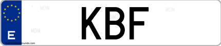 Matrícula de España KBF