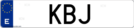 Matrícula de España KBJ