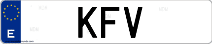 Matrícula de España KFV