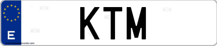 Matrícula de España KTM