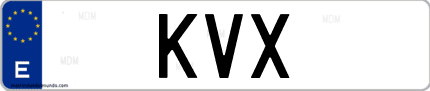 Matrícula de España KVX