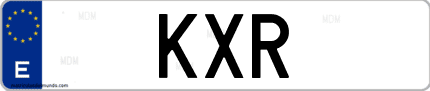 Matrícula de España KXR