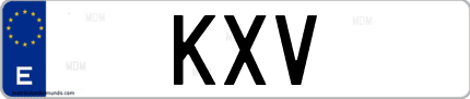 Matrícula de España KXV