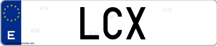 Matrícula de España LCX