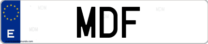 Matrícula de España MDF