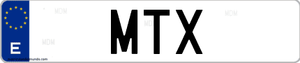 Matrícula de España MTX