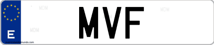 Matrícula de España MVF