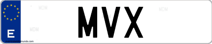 Matrícula de España MVX