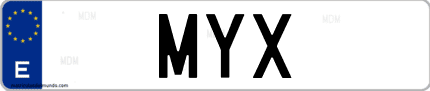 Matrícula de España MYX