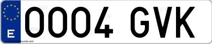 Ejemplo de matrícula española 0004 GVK