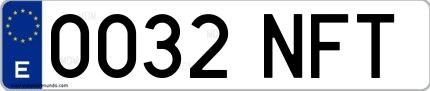 Ejemplo de matrícula española 0032 NFT