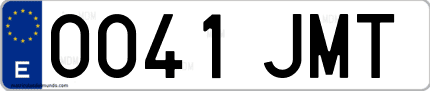 Ejemplo de matrícula de coche ordinaria 0041 JMT