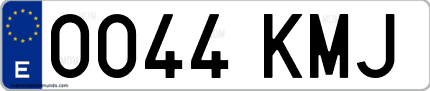 Ejemplo de matrícula de coche ordinaria 0044 KMJ