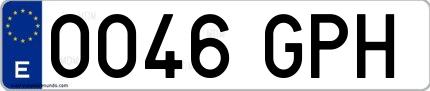 Ejemplo de matrícula española 0046 GPH