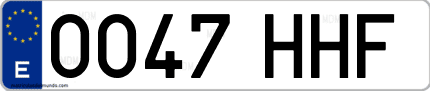 Ejemplo de matrícula de coche ordinaria 0047 HHF