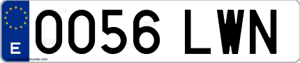 Ejemplo de matrícula de coche ordinaria 0056 LWN
