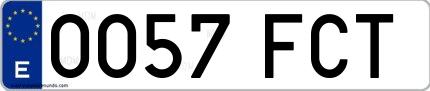 Ejemplo de matrícula española 0057 FCT