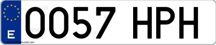 Ejemplo de matrícula española 0057 HPH