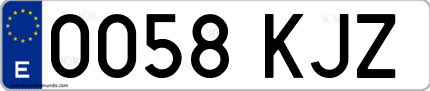 Ejemplo de matrícula de coche ordinaria 0058 KJZ