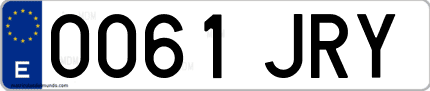 Ejemplo de matrícula de coche ordinaria 0061 JRY