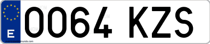 Ejemplo de matrícula de coche ordinaria 0064 KZS