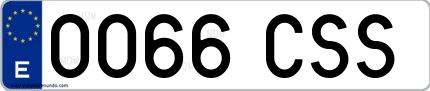 Ejemplo de matrícula española 0066 CSS